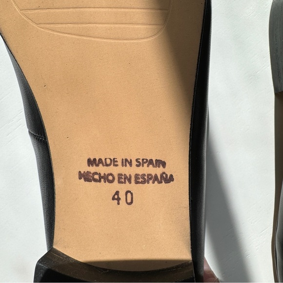 🖤NEW Black Leather Loafers Moccasins Metallic Buckle Size 10🖤 - Picture 4 of 9